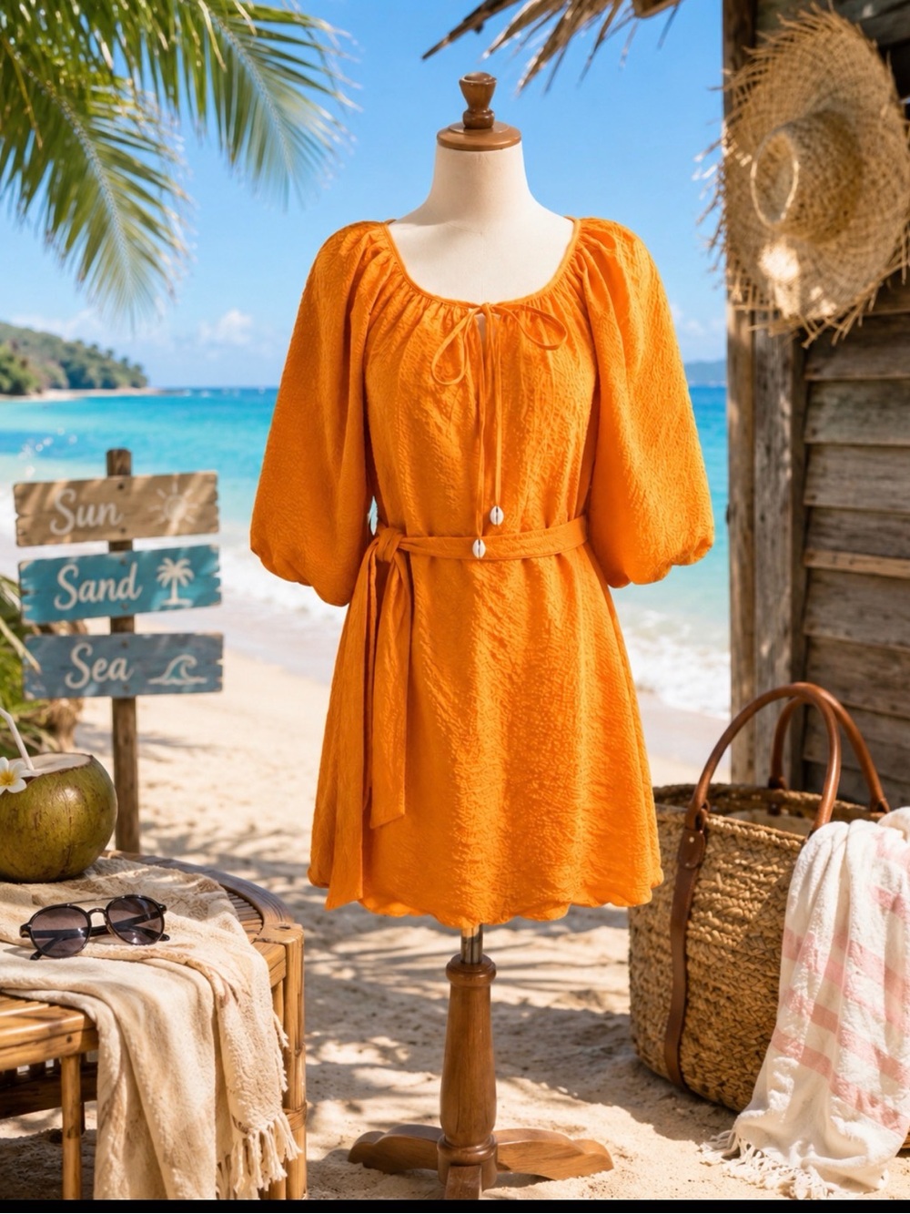 Marysia resort tangerine Orange Coverup XS NWOT made in the USA